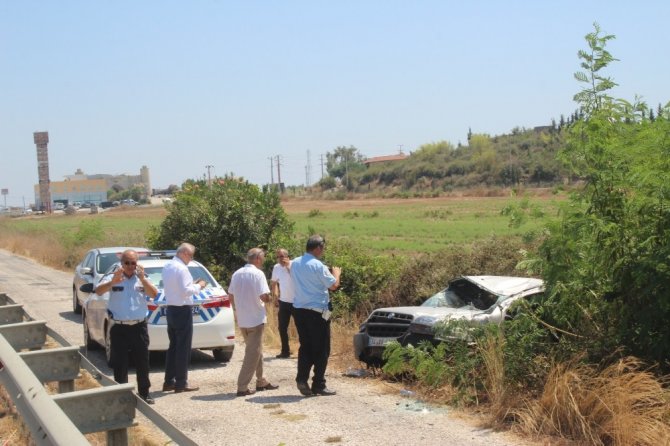 Kontrolden çıkan araç şarampole yuvarlandı: 1 yaralı