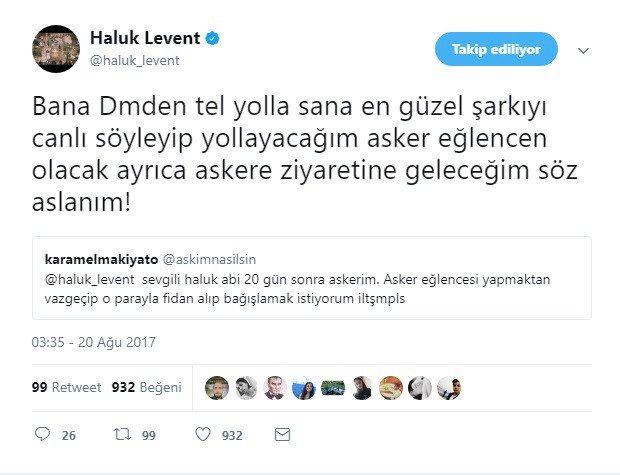 Haluk Levent, kül olan orman için fidan kampanyası başlattı