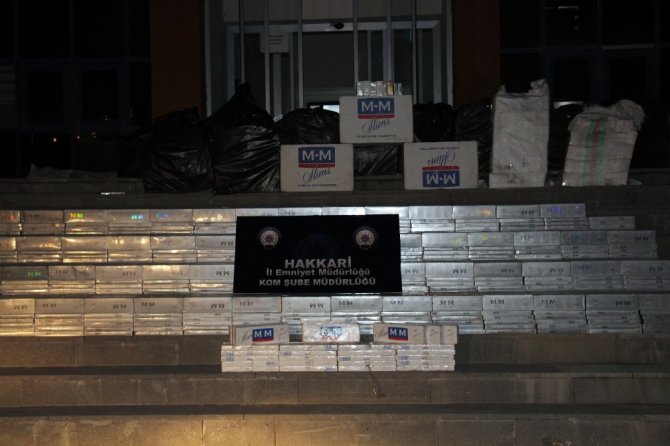 Hakkari’de 23 bin paket kaçak sigara ele geçirildi