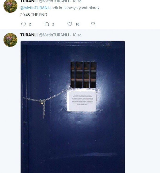 Genelevin kapatılmasını Twitter’dan yazarak duyurdu