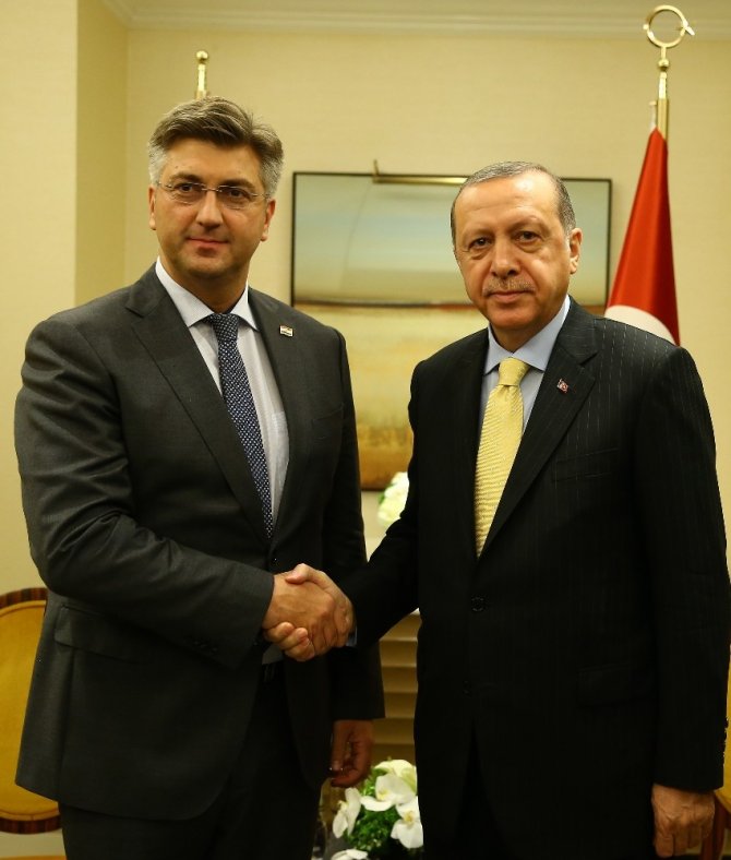 Cumhurbaşkanı Erdoğan, Hırvatistan Başbakanı Plenkovic ile görüştü