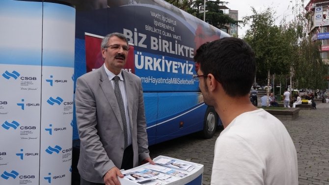 Çalışma hayatında milli seferberlik otobüsü Trabzon’da