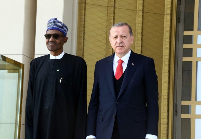 Cumhurbaşkanı Erdoğan, Nijerya Cumhurbaşkanı Buhari’yi resmi törenle karşıladı