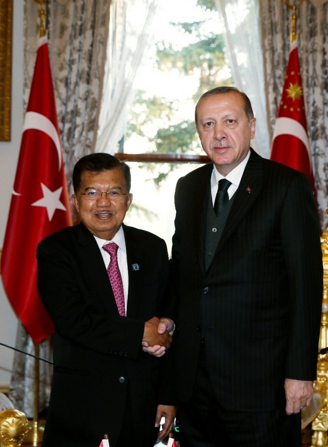 Cumhurbaşkanı Erdoğan, Endonezya Cumhurbaşkanı Yardımcısı Kalla’yı kabul etti