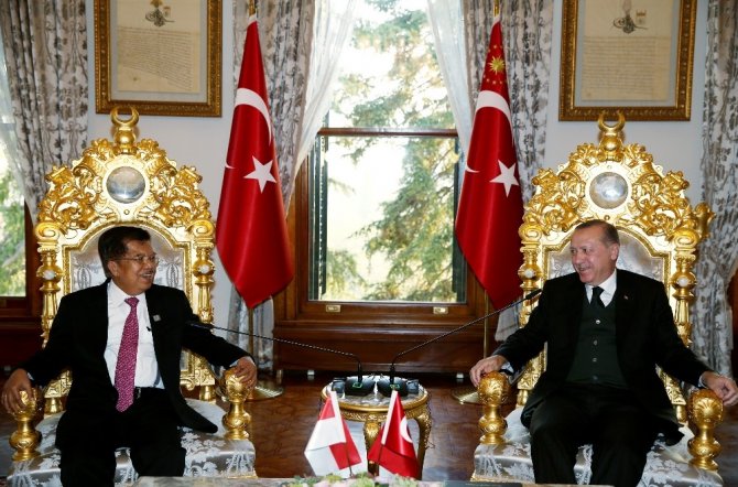 Cumhurbaşkanı Erdoğan, Endonezya Cumhurbaşkanı Yardımcısı Kalla’yı kabul etti