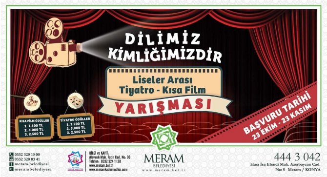Meram Belediyesinden tiyatro ve kısa film Yarışması