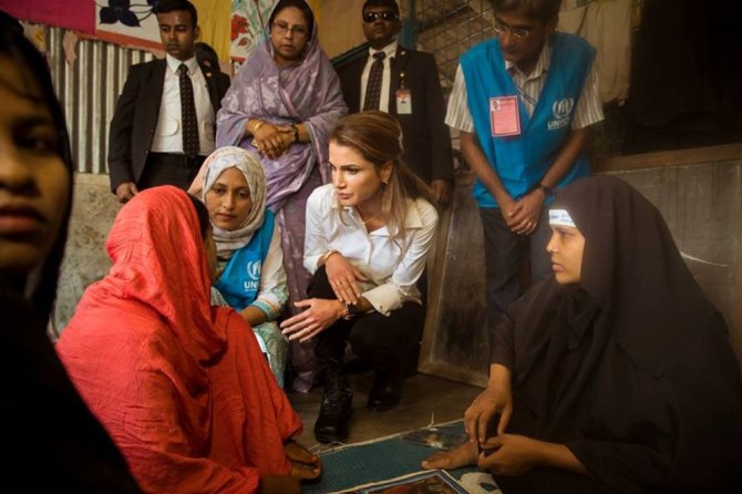Ürdün Kraliçesi Rania, Rohingya müslümanlarını ziyaret etti