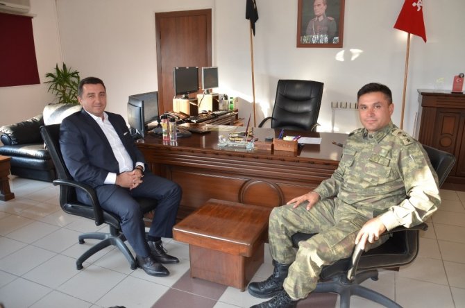 Başkan Bakıcı Garnizon Komutanı Yüzbaşı Günhan’a nezaket ziyaretinde bulundu