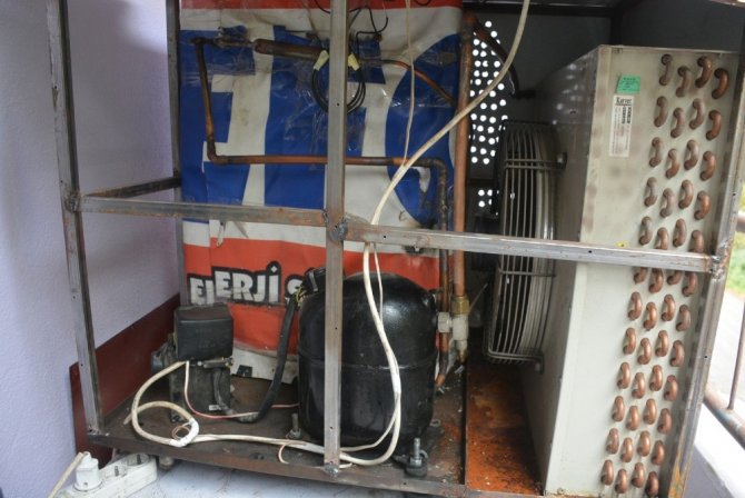 Buzdolabı motoruyla evi ısıtan sistem
