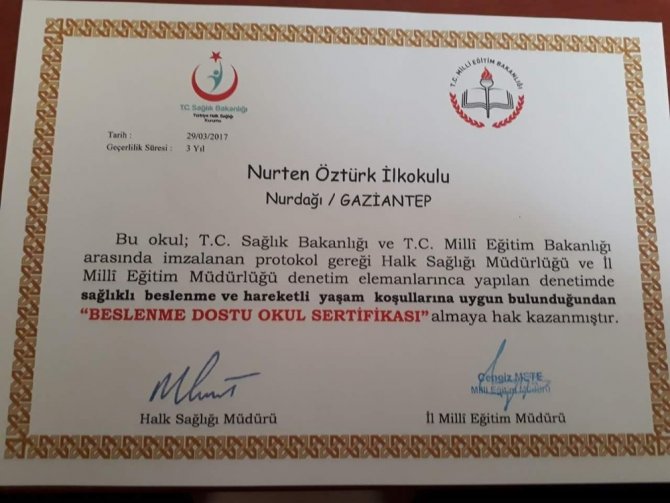 Nurten Öztürk İlkokulu Beyaz Bayrak aldı