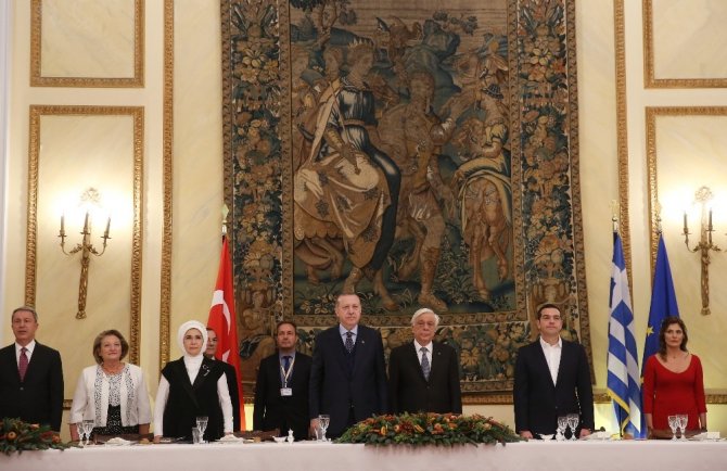 Cumhurbaşkanı Erdoğan, onuruna verilen yemeğe katıldı