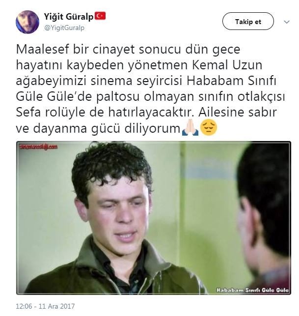 Yönetmen Mustafa Kemal Uzun’un cinayetine ünlüler sosyal medya hesaplarından tepki gösterdi