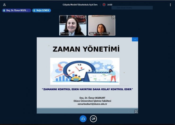 Açık dersin bu haftaki konusu Zaman yönetimi oldu