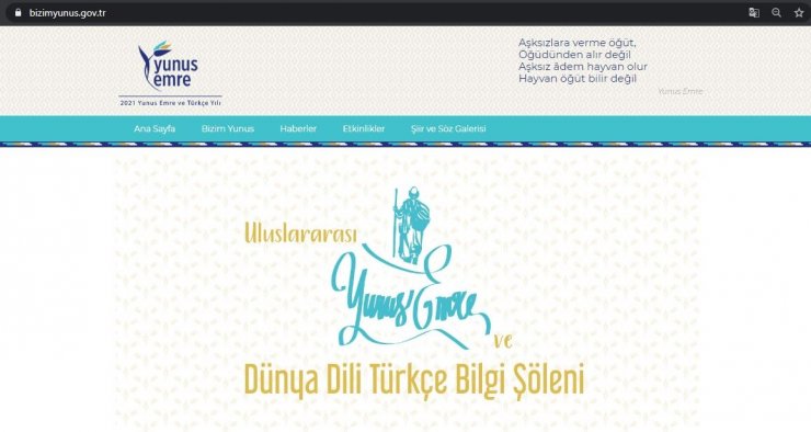 Yunus Emre ve Türkçe Yılı’na özel web sitesi kuruldu