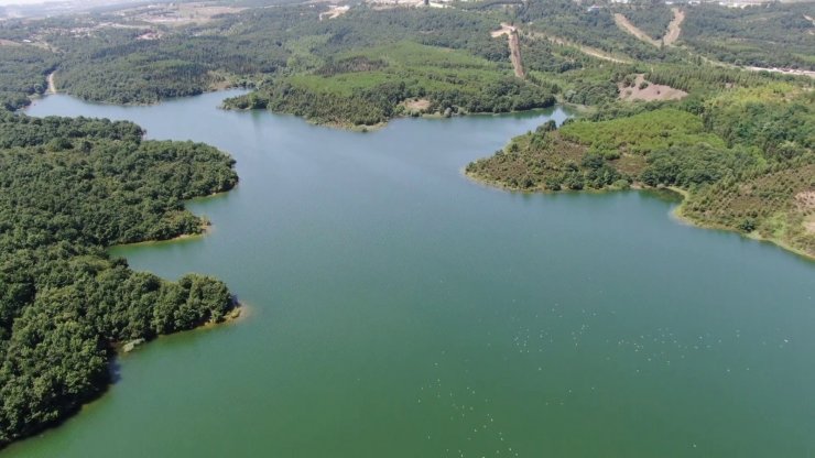 Son 10 yılın en yüksek seviyesinde olan Ömerli Barajı havadan görüntülendi