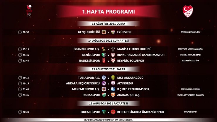 Denizlispor’un ilk 3 maç programı belli oldu