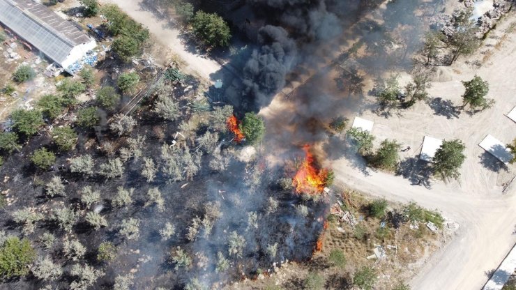 Afyonkarahisar’daki termal tatil köyü arazisinde yangın