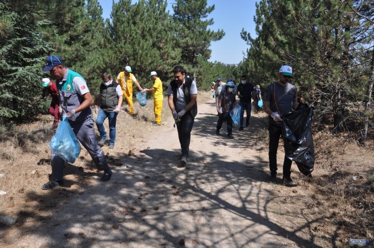 Yangınları söndüren kahramanlar ayaklarının tozu ile ormanlarda temizlik yaptı