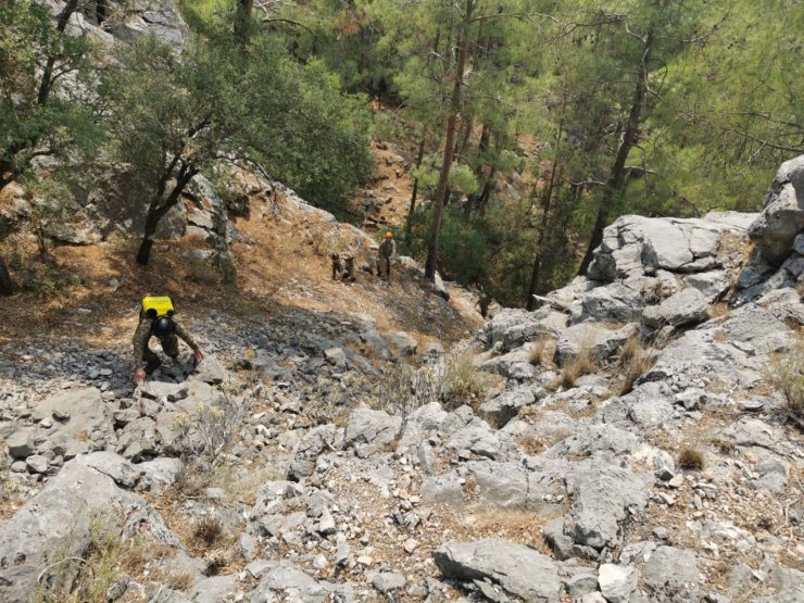 Mehmetçik, Isparta Valiliği’nin talebi üzerine Eğirdir’deki yangın soğutma çalışmalarına destek oluyor