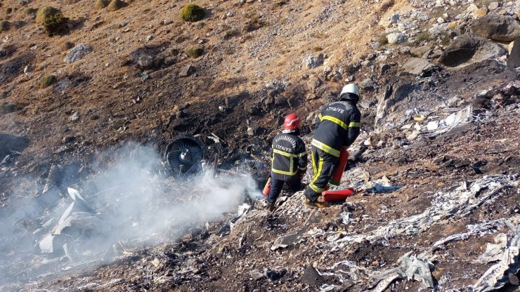Kahramanmaraş’ta uçak kazasında ekiplerin çalışmaları sürüyor