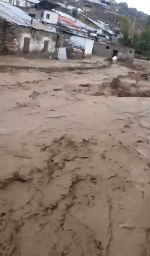 Sarıkamış’ta bir köyü sel bastı