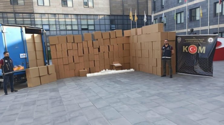 Kahramanmaraş’ta 2 milyon 500 bin adet kaçak makaron ele geçirildi