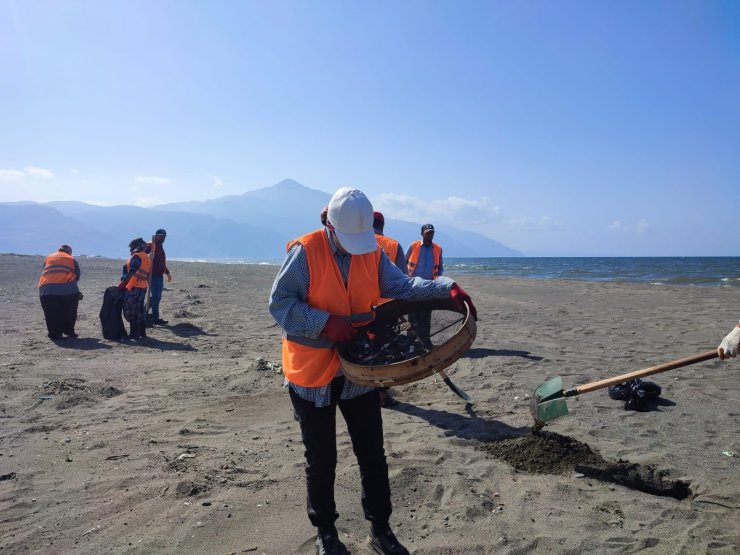 Hatay’da sahillerden günde 1 ton petrol atığı temizleniyor