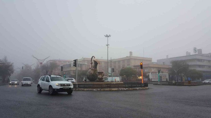 Erzincan’da yoğun sis ve pus etkili oldu