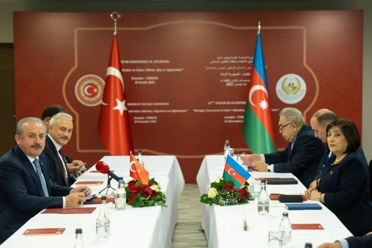 TBMM Başkanı Şentop, Azerbaycan Milli Meclis Başkanı Sahiba Gafarova ile görüştü