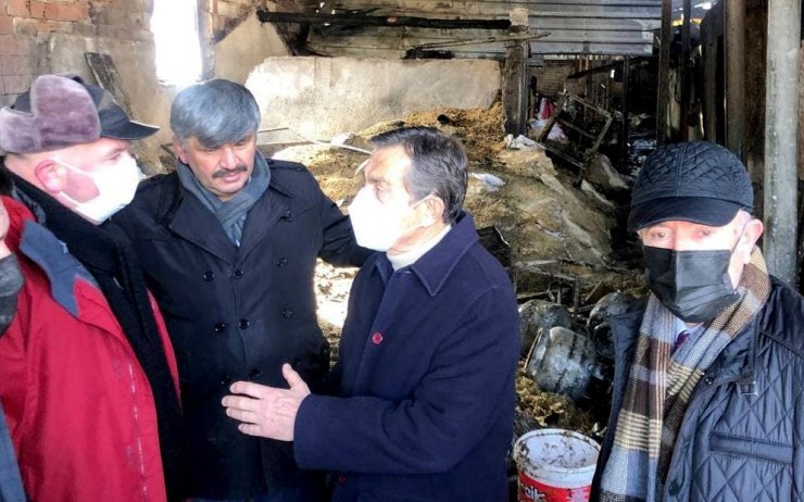 Başkan Ataç’tan ağılı yanan çiftçiye ziyaret