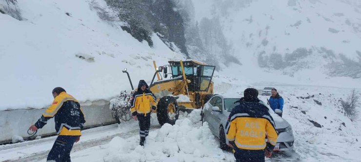 Artvin’de Mayıs ayında yağan kar 6 köyün yolunu kapattı