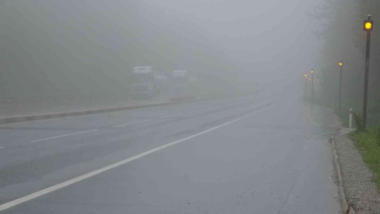 Bolu Dağı’nda şiddetli sağanak ve sis etkili oluyor