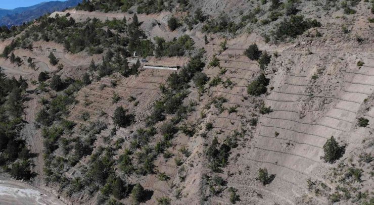 Yusufeli yeni yerleşim yerinde 8 hektarlık alanda erozyon çalışması tamamlandı