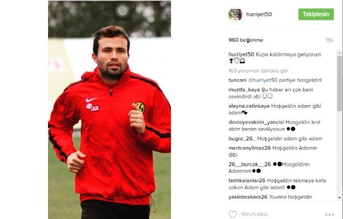 Hürriyet Gücer’in mesajı Eskişehirspor taraftarını sevindirdi