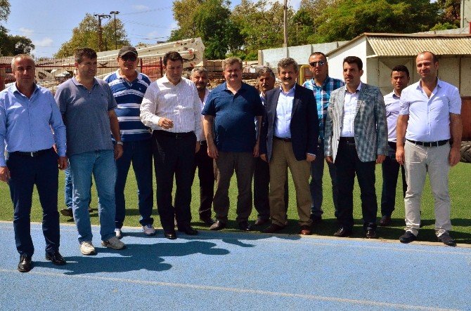 AK Parti milletvekilleri, şehir stadında incelemelerde bulundu