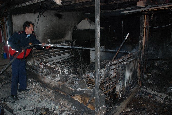 Bayramiç’te ev yangını