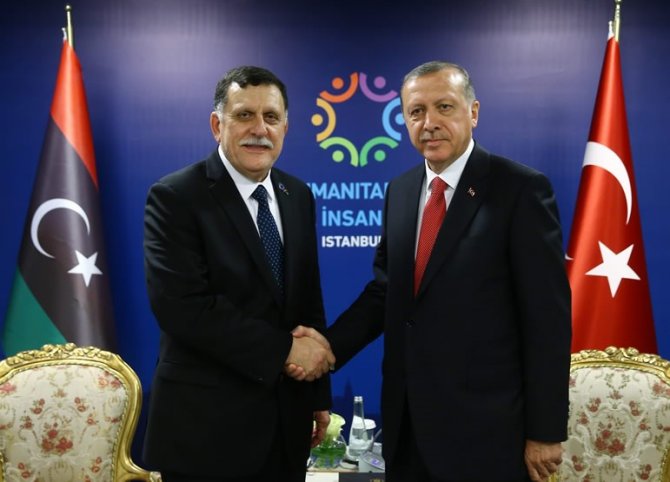 Cumhurbaşkanı Erdoğan, Libya Başkanlık Konseyi Başkanı El Sarraj ile görüştü