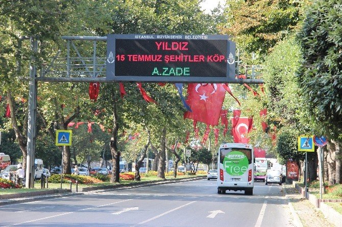 Tabelalarda, Boğaziçi Köprüsü’nün adı 15 Temmuz Şehitler Köprüsü olarak değiştirildi