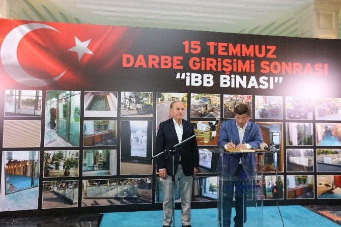 Eski Başbakan Ahmet Davutoğlu’ndan, İBB’ye taziye ziyareti