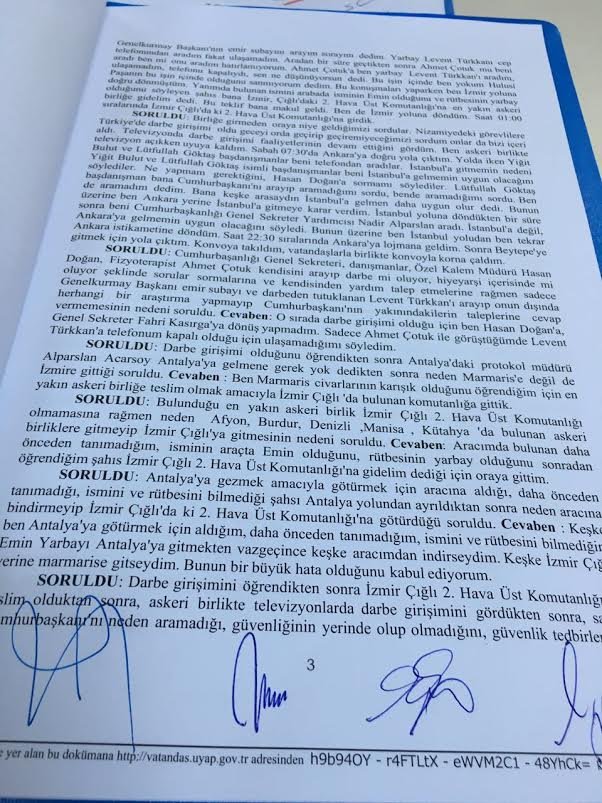 İşte Cumhurbaşkanlığı Başyaveri Yazıcı'nın savcılık ifadesi