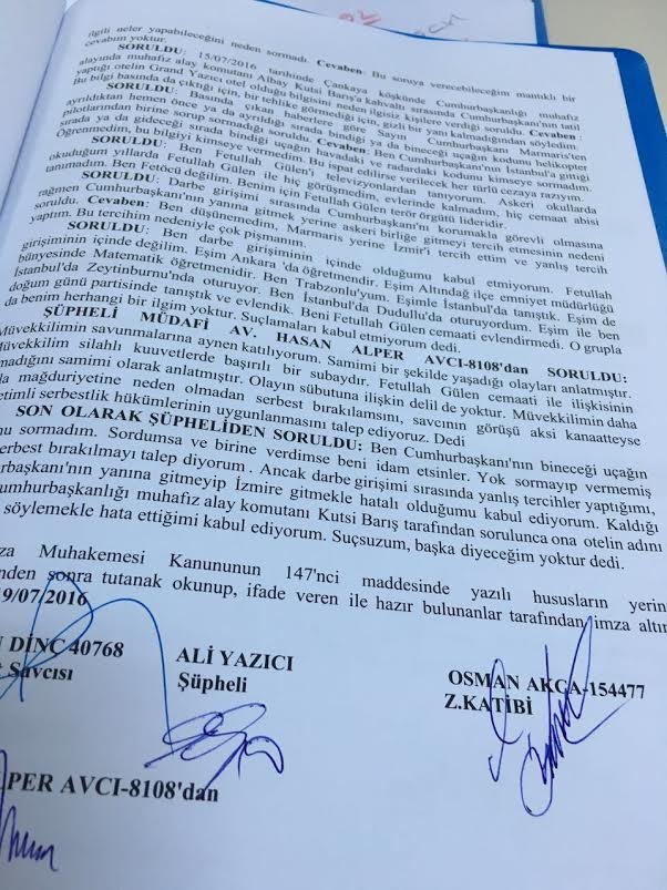 İşte Cumhurbaşkanlığı Başyaveri Yazıcı'nın savcılık ifadesi