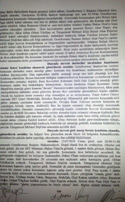 Genelkurmay Başkanının yaveri itiraf etti: “FETÖ mensubuyum”