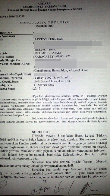 Genelkurmay Başkanının yaveri itiraf etti: “FETÖ mensubuyum”