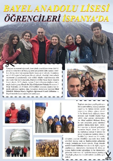 Mustafa Gürbüz Necat Bayel Anadolu Lisesi öğrencileri Ispanya’da