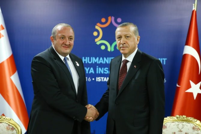 Cumhurbaşkanı Erdoğan, Gürcistan Cumhurbaşkanı Margvelashvili ile görüştü