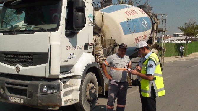 Polis beton mikseri ve hafriyat kamyonlarına yönelik uygulamalarını arttırdı