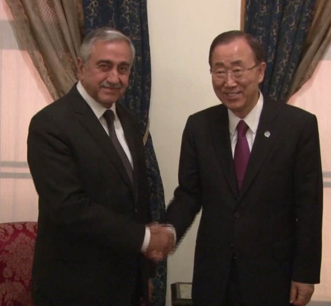 Akıncı, BM Genel Sekreteri Ban Ki-mun ile görüştü