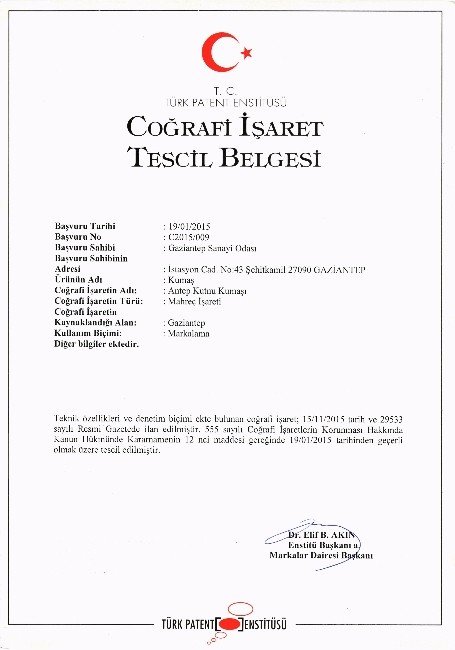 Gaziantep’in kutnu kumaşı tescillendi