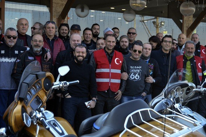 Hamile kadına darp olayının mağduruna motosikletli destek