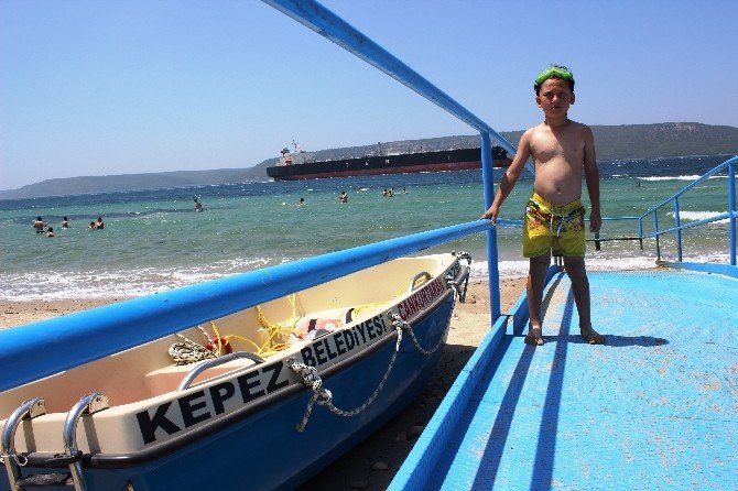 Türkiye’nin 444’üncü mavi bayraklı plajında deniz keyfi